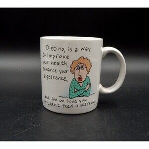 Hallmark Shoebox Greetings Coffee Mug Dieting Wouldn't Feed A Warthog 12 oz 1988